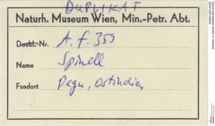 Etiketten zu Spinell (NHMW-MIN-Af359)